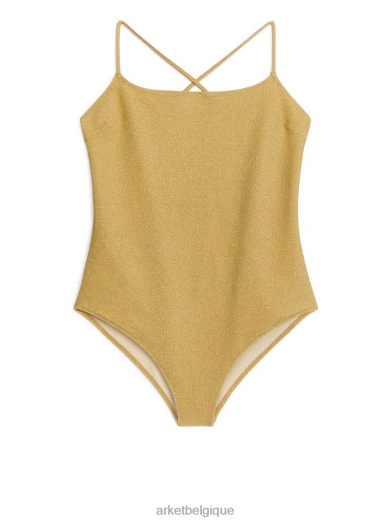 ARKET maillot de bain pailleté femmes or T46DR617 vêtements