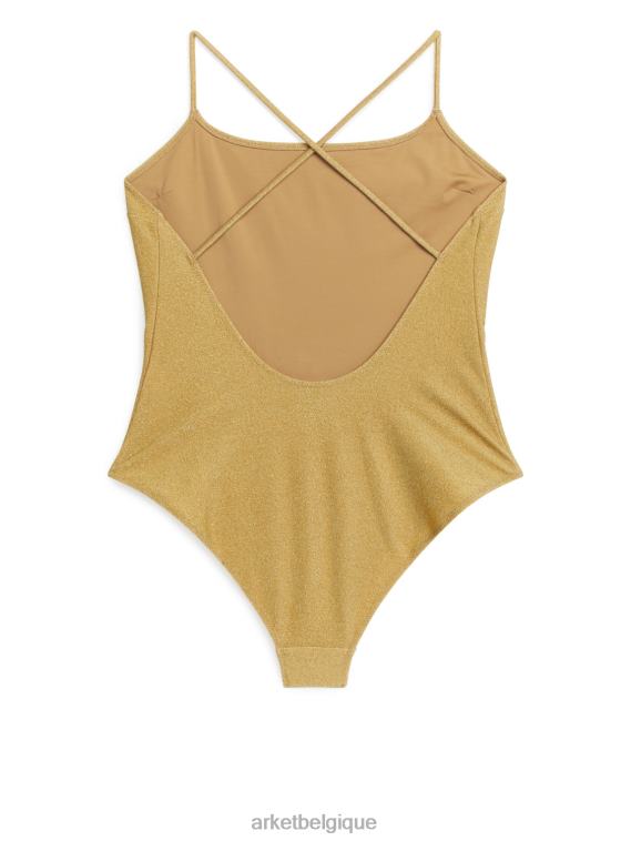 ARKET maillot de bain pailleté femmes or T46DR617 vêtements
