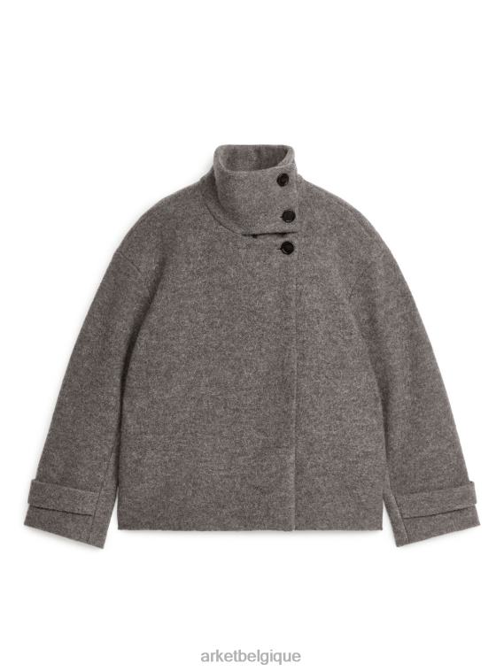 ARKET manteau court en laine bouclée femmes taupe T46DR471 vêtements