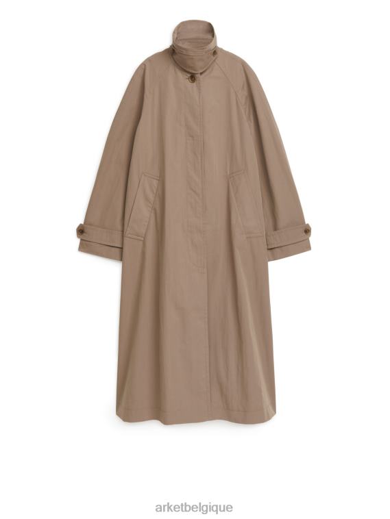 ARKET trench-coat en coton mélangé femmes Beige foncé T46DR465 vêtements