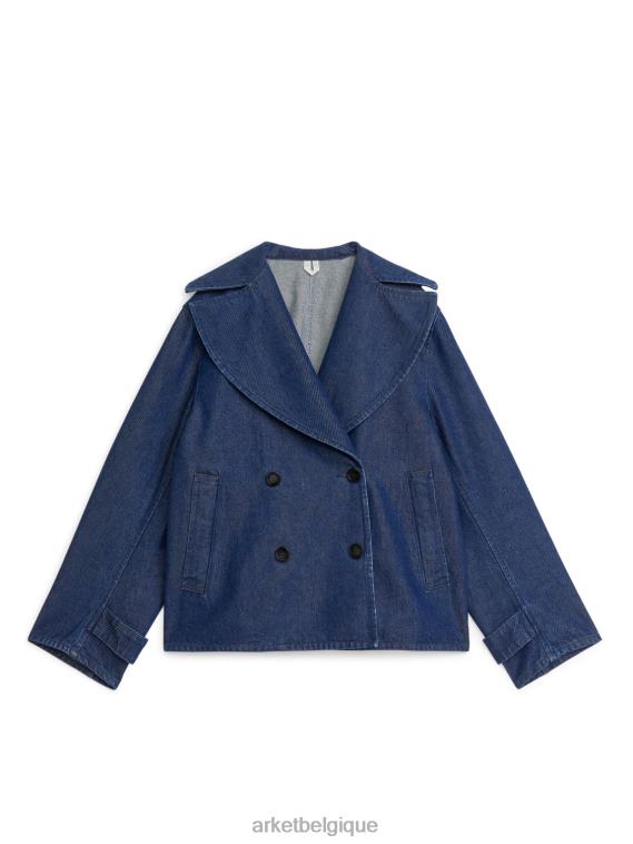ARKET veste en jean à double boutonnage femmes bleu foncé T46DR466 vêtements