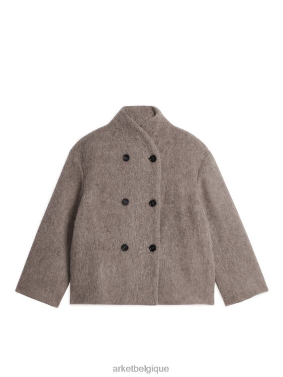 ARKET veste en laine brossée femmes taupe T46DR476 vêtements