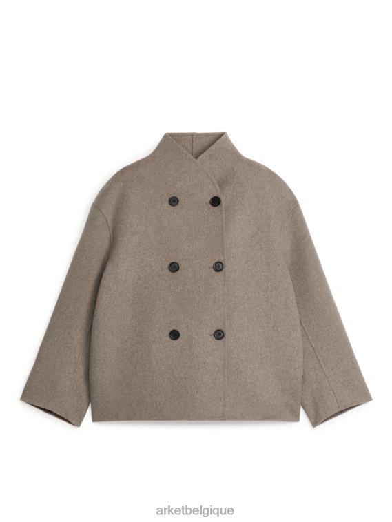 ARKET veste en laine double face femmes taupe T46DR469 vêtements