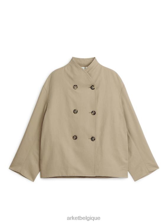 ARKET veste en lin et coton femmes beige T46DR452 vêtements