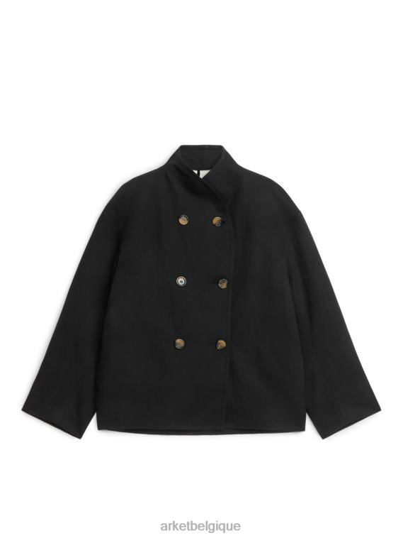 ARKET veste en lin et coton femmes noir T46DR455 vêtements