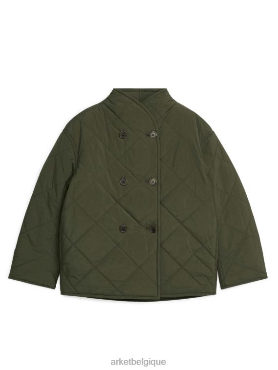 ARKET veste matelassée à col châle femmes vert kahki foncé T46DR450 vêtements