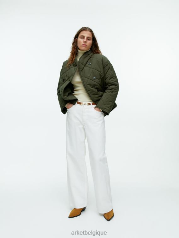 ARKET veste matelassée à col châle femmes vert kahki foncé T46DR450 vêtements