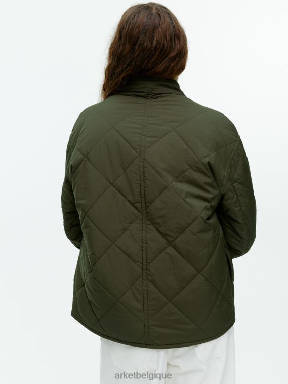 ARKET veste matelassée à col châle femmes vert kahki foncé T46DR450 vêtements