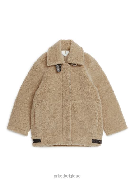 ARKET veste oversize à finitions en cuir femmes Beige foncé T46DR473 vêtements