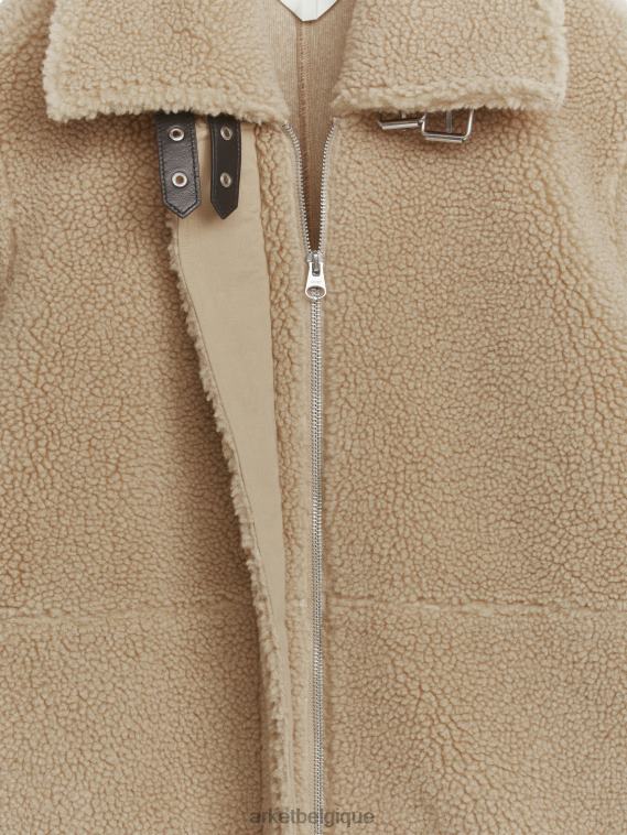 ARKET veste oversize à finitions en cuir femmes Beige foncé T46DR473 vêtements