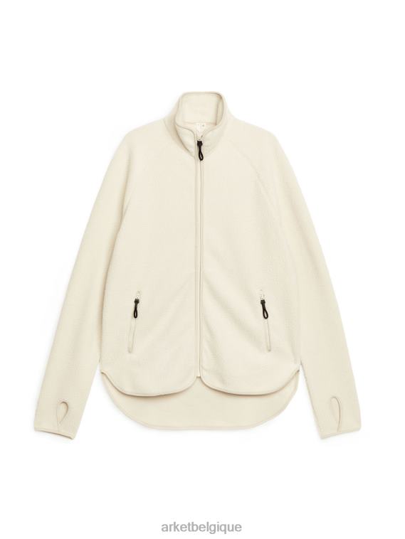 ARKET veste zippée en polaire femmes blanc cassé T46DR481 vêtements