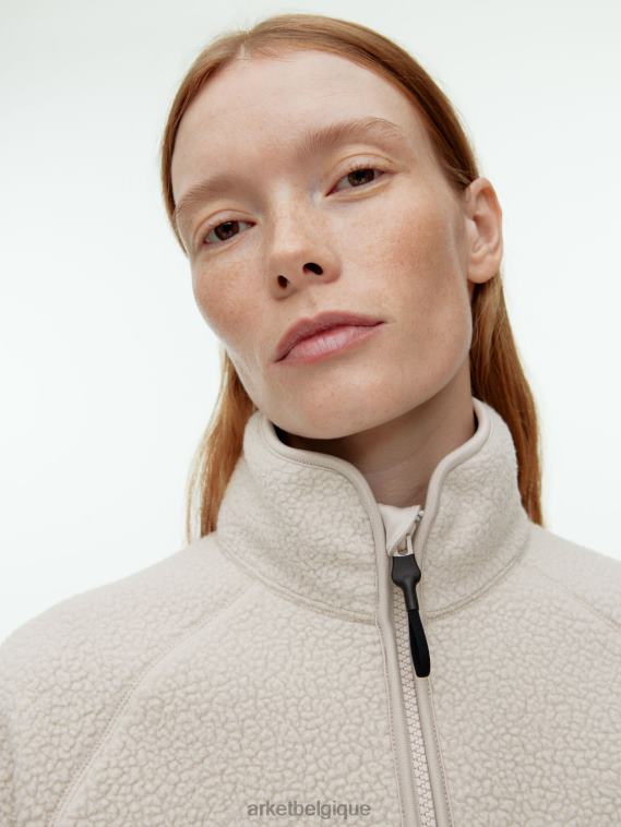 ARKET veste zippée en polaire femmes blanc cassé T46DR481 vêtements