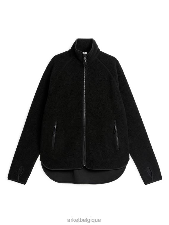 ARKET veste zippée en polaire femmes noir T46DR484 vêtements