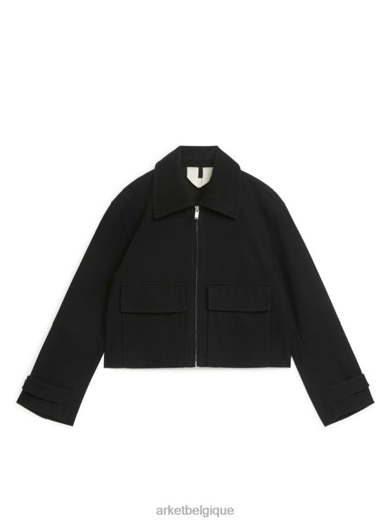 ARKET veste zippée en toile femmes noir T46DR464 vêtements