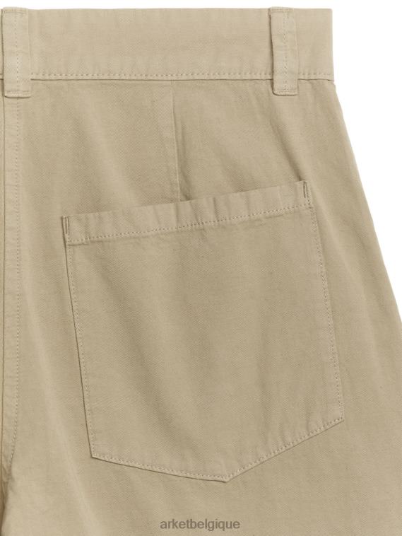 ARKET chino raccourci en coton et lin femmes beige T46DR193 vêtements