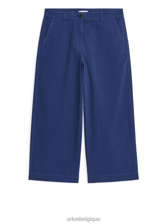 ARKET chino raccourci en coton et lin femmes bleu T46DR192 vêtements