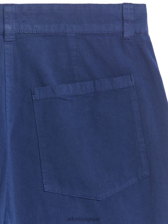ARKET chino raccourci en coton et lin femmes bleu T46DR192 vêtements