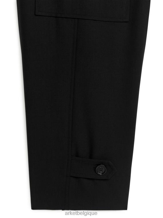 ARKET pantalon cargo en laine mélangée femmes noir T46DR213 vêtements