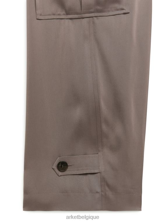 ARKET pantalon cargo en satin femmes taupe T46DR200 vêtements