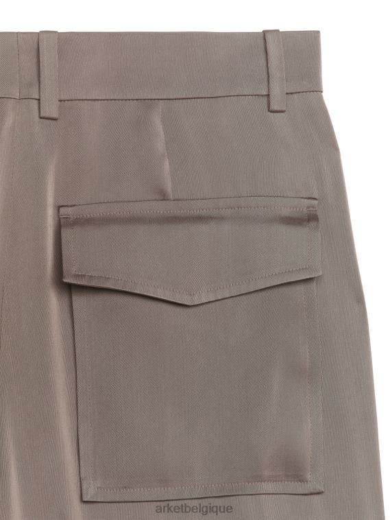 ARKET pantalon cargo en satin femmes taupe T46DR200 vêtements