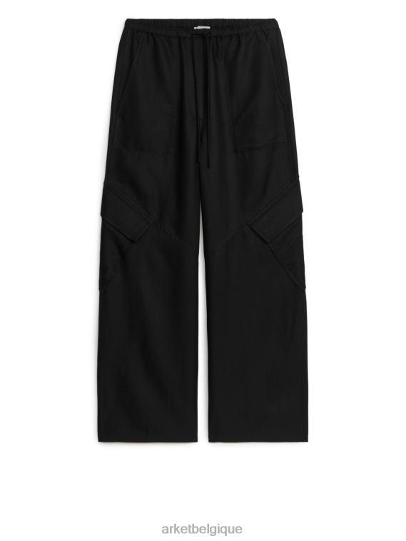 ARKET pantalon cargo fluide femmes noir T46DR182 vêtements