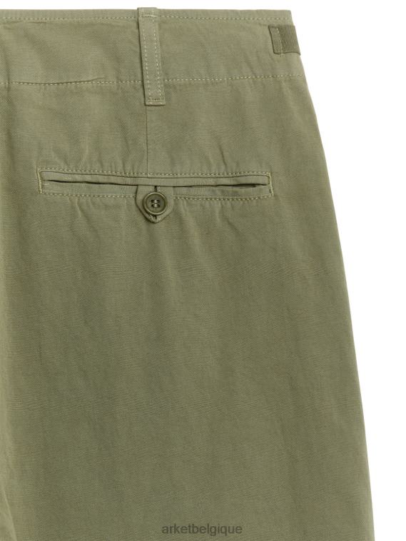 ARKET pantalon chino en coton à jambe droite femmes vert kaki T46DR199 vêtements