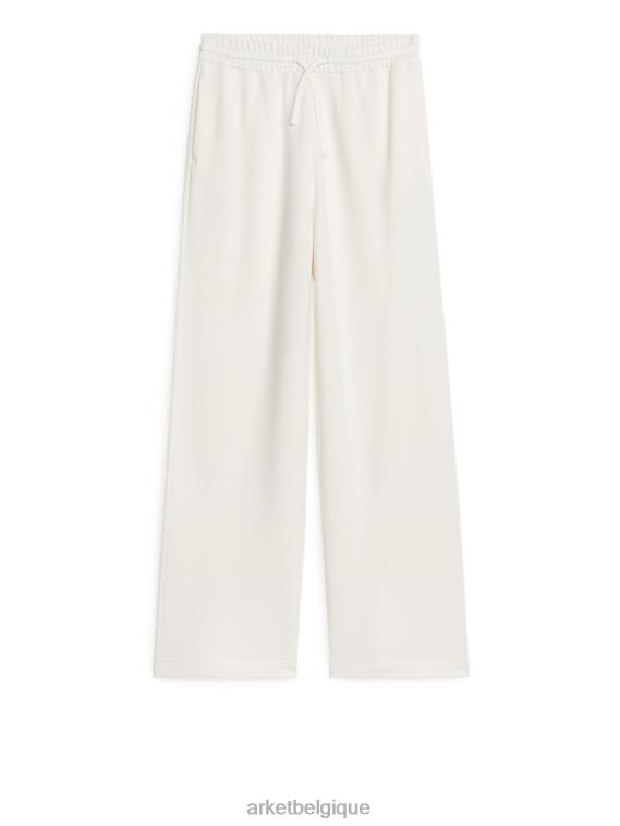 ARKET pantalon de jogging doux à jambe large femmes blanc T46DR519 vêtements