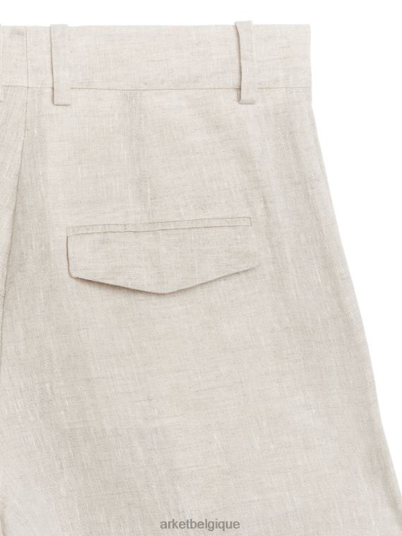 ARKET pantalon en lin femmes beige clair T46DR177 vêtements