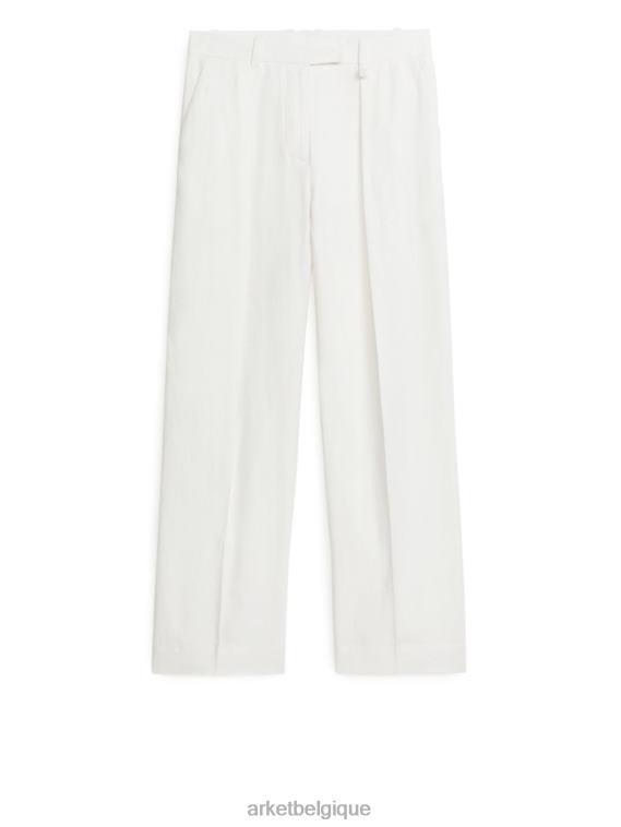 ARKET pantalon en lin femmes blanc T46DR189 vêtements