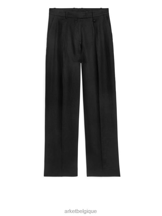 ARKET pantalon en lin femmes noir T46DR178 vêtements