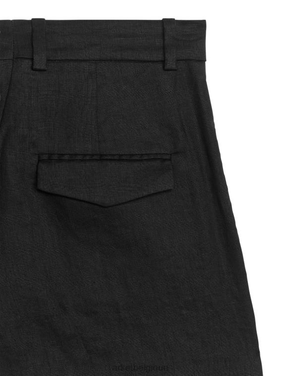 ARKET pantalon en lin femmes noir T46DR178 vêtements