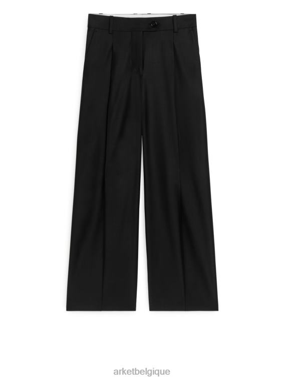 ARKET pantalon large en laine mélangée femmes noir T46DR217 vêtements