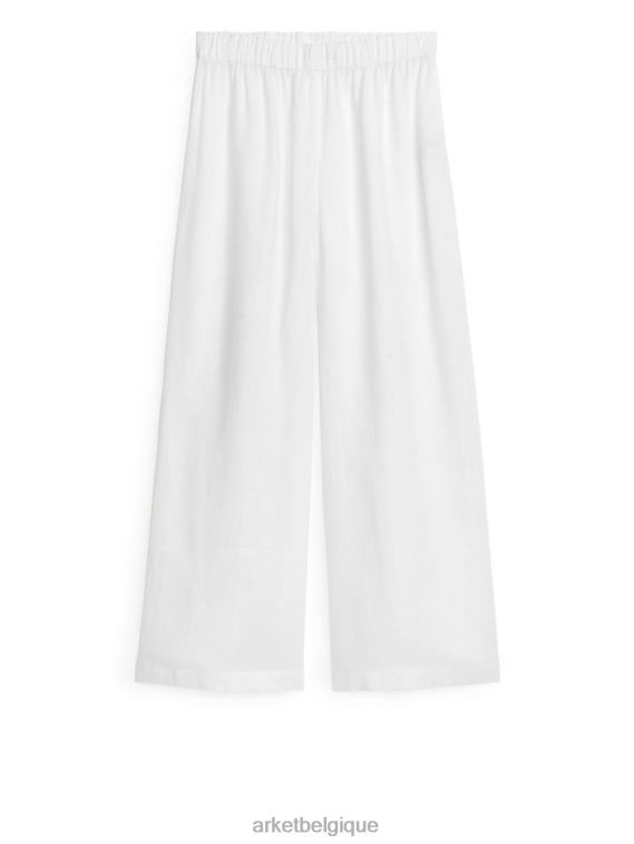 ARKET pantalon large en lin femmes blanc T46DR198 vêtements