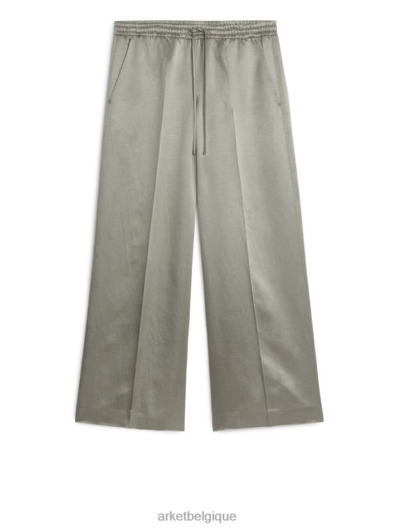 ARKET pantalon large en satin femmes gris T46DR197 vêtements