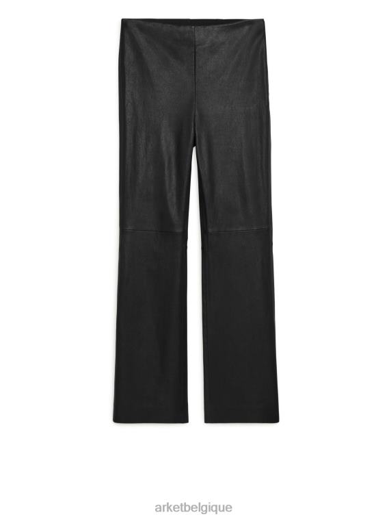 ARKET pantalon raccourci en cuir stretch femmes noir T46DR226 vêtements
