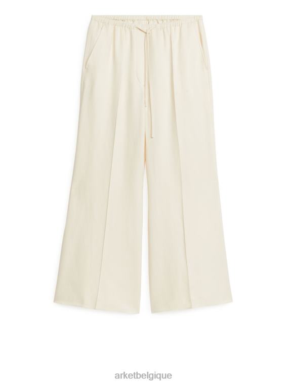 ARKET pantalon évasé à cordon de serrage femmes blanc cassé T46DR179 vêtements