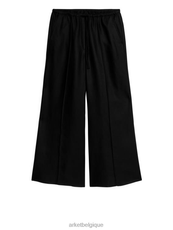 ARKET pantalon évasé à cordon de serrage femmes noir T46DR180 vêtements