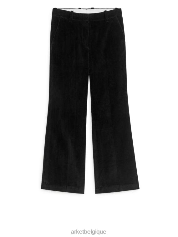 ARKET pantalon évasé en velours côtelé femmes noir T46DR216 vêtements