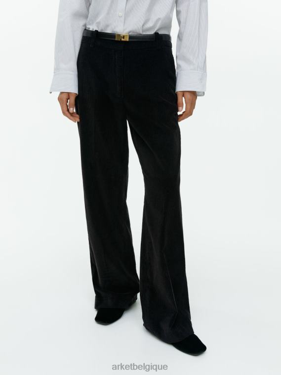 ARKET pantalon évasé en velours côtelé femmes noir T46DR216 vêtements