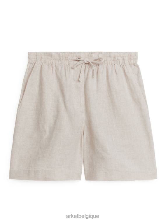 ARKET short en lin à cordon de serrage femmes beige T46DR272 vêtements