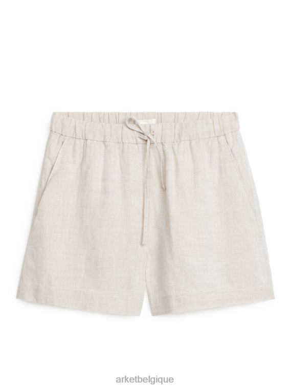 ARKET short en lin femmes beige T46DR171 vêtements