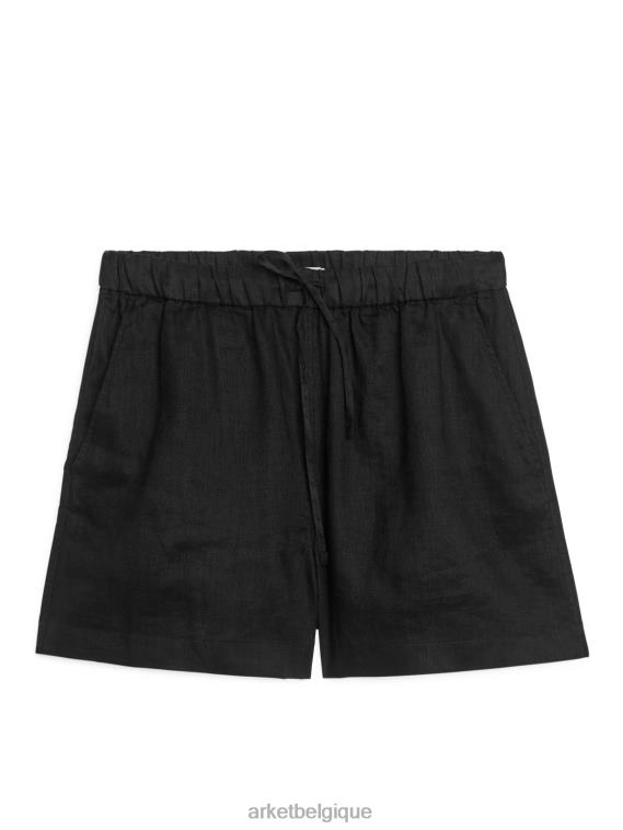 ARKET short en lin femmes noir T46DR170 vêtements