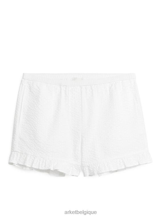 ARKET short en seersucker à volants femmes blanc T46DR187 vêtements
