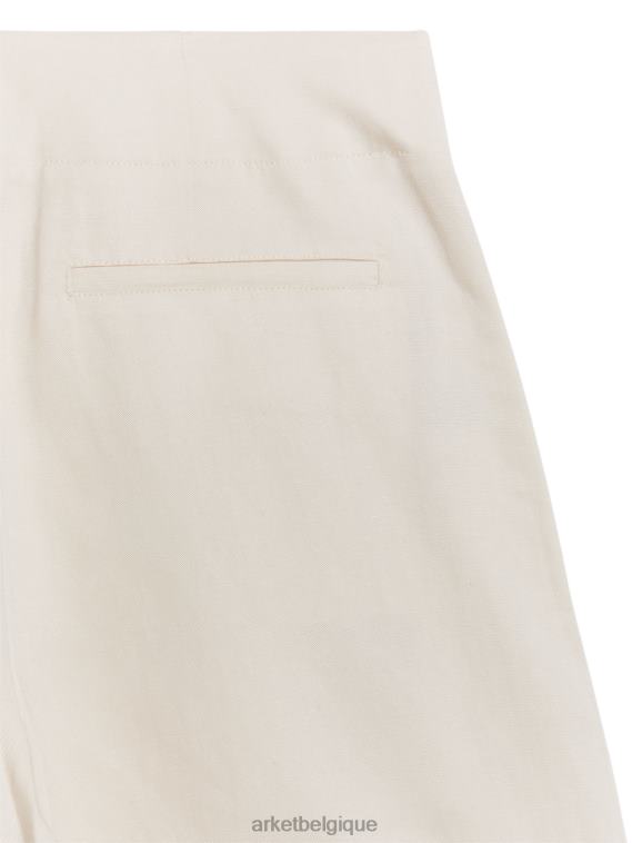 ARKET short oversize en lin mélangé femmes blanc cassé T46DR184 vêtements
