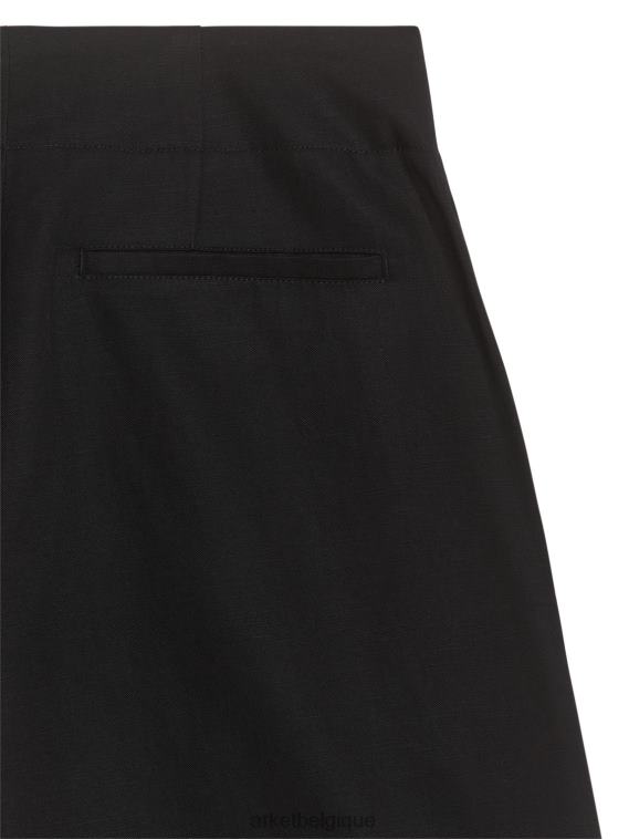 ARKET short oversize en lin mélangé femmes noir T46DR186 vêtements