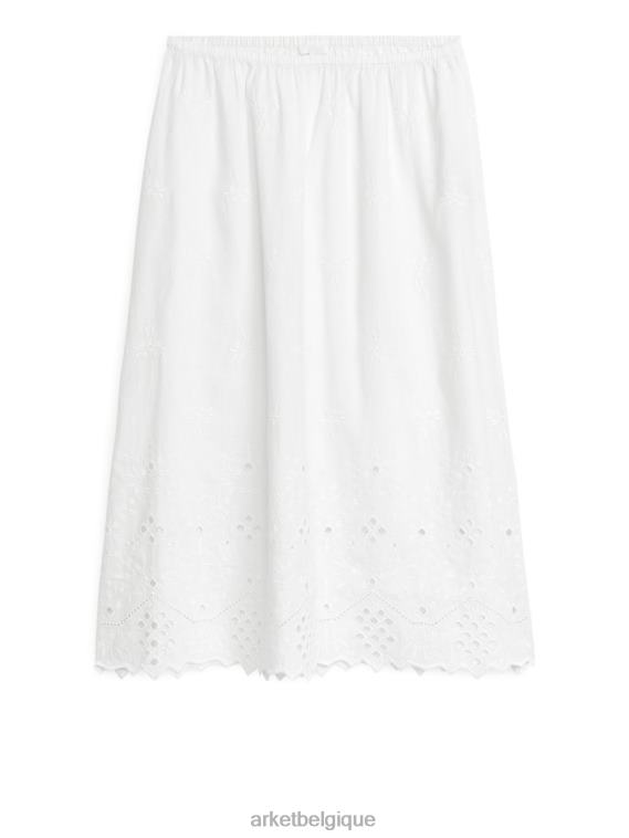 ARKET jupe brodée femmes blanc T46DR253 vêtements