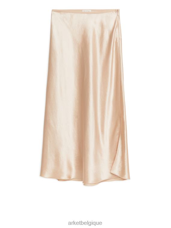 ARKET jupe en satin coupée en biais femmes beige clair T46DR268 vêtements