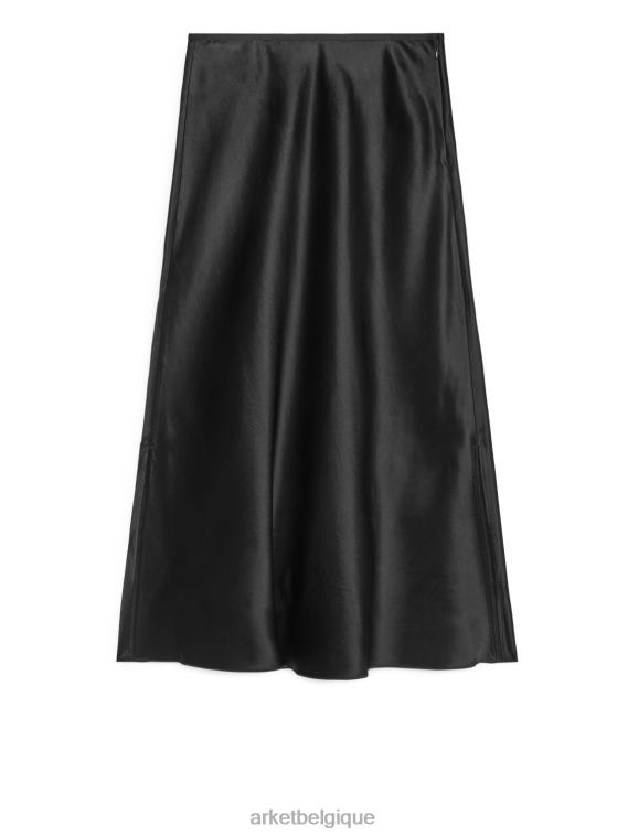 ARKET jupe en satin coupée en biais femmes noir T46DR241 vêtements