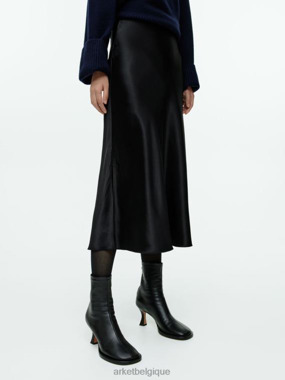 ARKET jupe en satin coupée en biais femmes noir T46DR241 vêtements