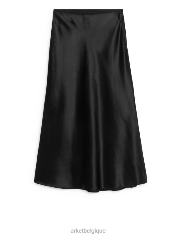 ARKET jupe en satin coupée en biais femmes noir T46DR241 vêtements
